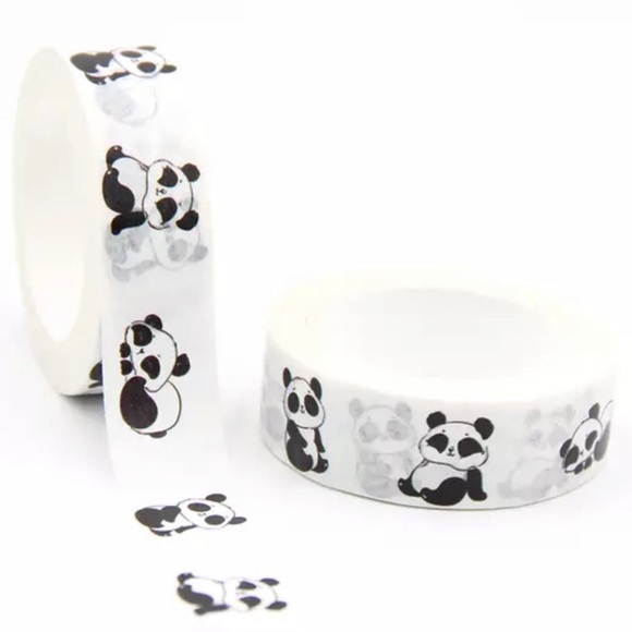 Rolly Polly Baby Pandas, Washi Tape, 1 Full Roll - Picture 3 of 7